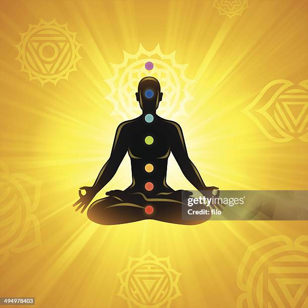 meditation hintergrund - chakras stock-grafiken, -clipart, -cartoons und -symbole