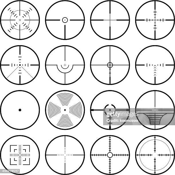 stockillustraties, clipart, cartoons en iconen met crosshair - vizier