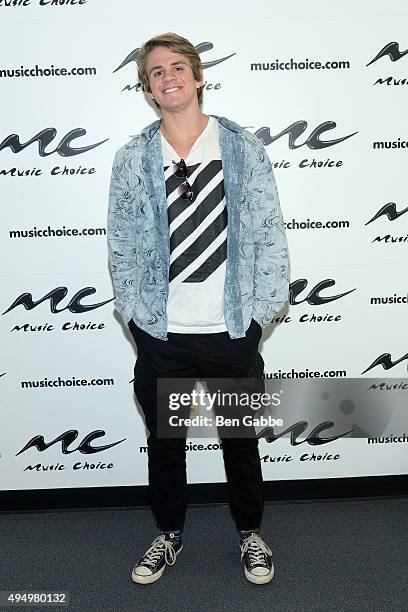 Vine Star Cole Labrant visits at Music Choice on October 30, 2015 in New York City.