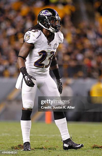 Baltimore Ravens free safety Kendrick Lewis in action during the game against the Pittsburgh Steelers on October 1, 2015 at Heinz Field in...