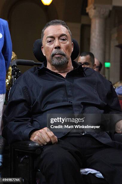 Actor Tim Curry attends the 20th Century Fox Home Entertainment celebration for the 40th anniversary of "The Rocky Horror Picture Show" at Los...