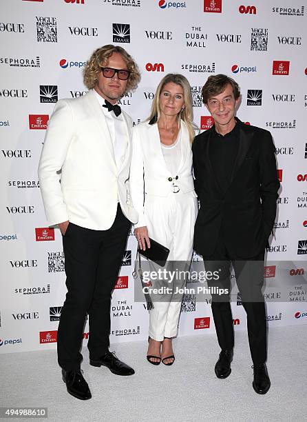 Designer Peter Dundas attends the Gala event during the Vogue Fashion Dubai Experience 2015 at Armani Hotel Dubai on October 30, 2015 in Dubai,...