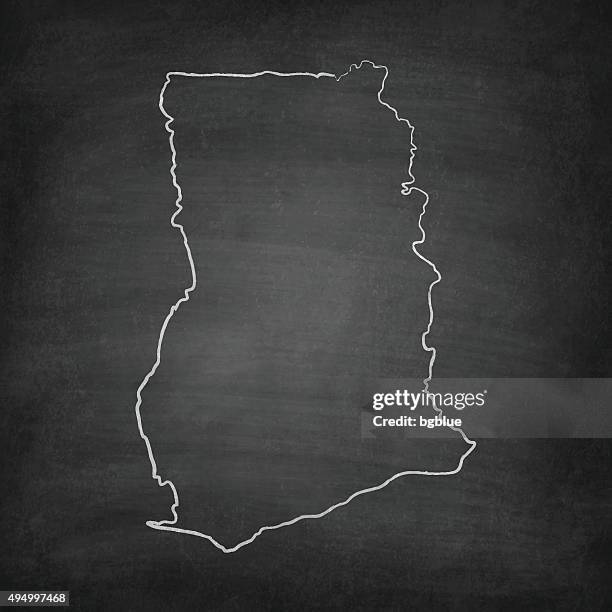 ghana map on blackboard - chalkboard - accra stock illustrations