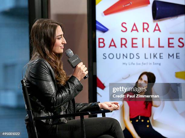 Sara Bareilles attends AOL BUILD Presents: "Sounds Like Me: My Life In Song" at AOL Studios In New York on October 30, 2015 in New York City.