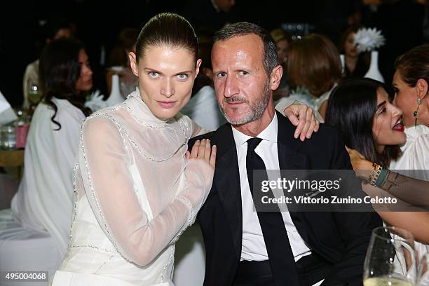 Malgosia Bela and Stefano Cantino attend the Gala event during the Vogue Fashion Dubai Experience 2015 at Armani Hotel Dubai on October 30, 2015 in...