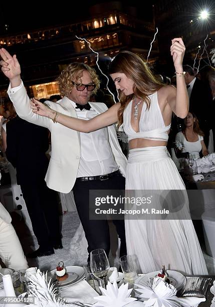 Peter Dundas and Bianca Brandolini d'Adda dance at the Gala event during the Vogue Fashion Dubai Experience 2015 at Armani Hotel Dubai on October 30,...