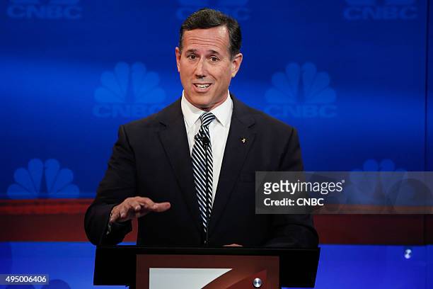 The Republican Presidential Debate: Your Money, Your Vote -- Pictured: RIck Santorum participates in CNBC's "Your Money, Your Vote: The Republican...
