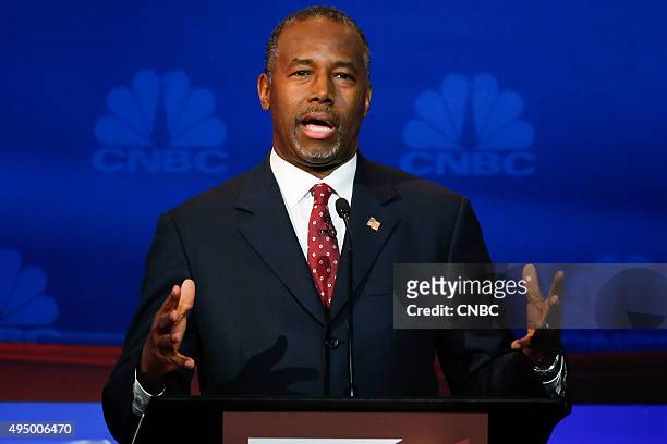 The Republican Presidential Debate: Your Money, Your Vote -- Pictured: Ben Carsonparticipates in CNBC's "Your Money, Your Vote: The Republican...
