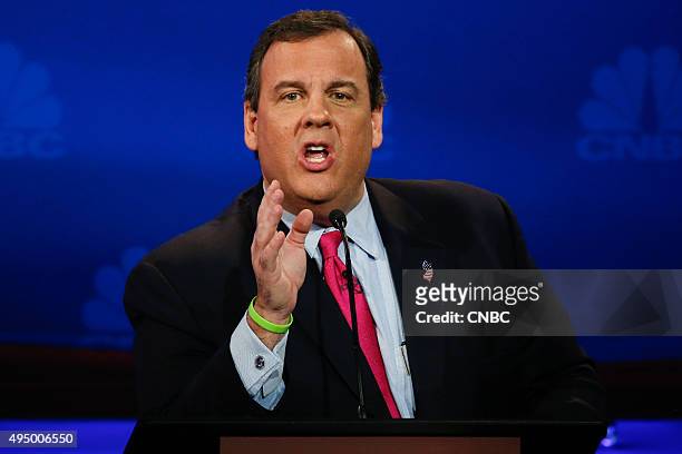 The Republican Presidential Debate: Your Money, Your Vote -- Pictured: Chris Christie participates in CNBC's "Your Money, Your Vote: The Republican...