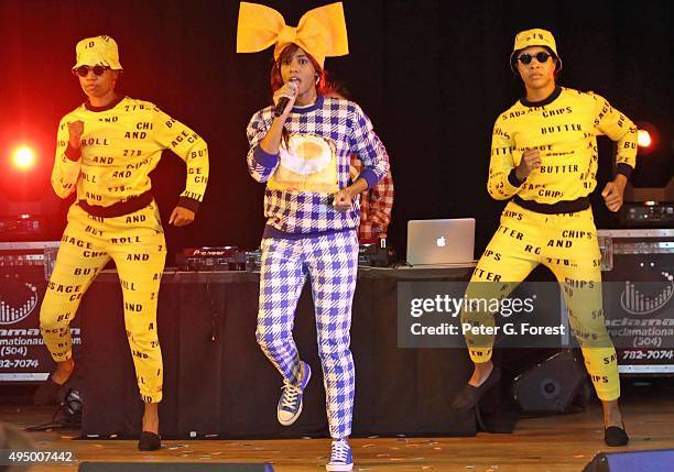 Santigold perform during the VH1 Save the Music Foundation Toyota Celebration Event at LaPlace Elementary School on October 30, 2015 in LaPlace,...