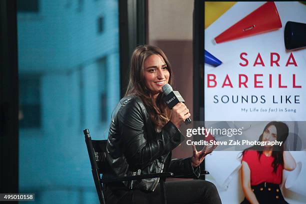 Sara Bareilles attends AOL BUILD presents "Sounds Like Me: My Life In Song" at AOL Studios In New York on October 30, 2015 in New York City.