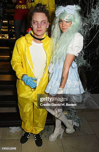 Conor Maynard and Becca Dudley attend Hallowzeen at M Restaurant on October 30, 2015 in London, England.