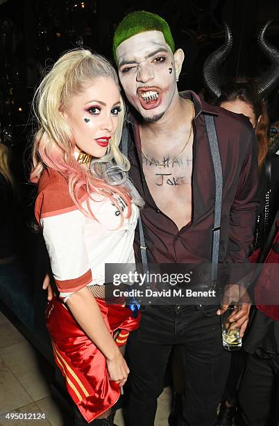 Ashley-Emma Havelin and Fazer attend Hallowzeen at M Restaurant on October 30, 2015 in London, England.