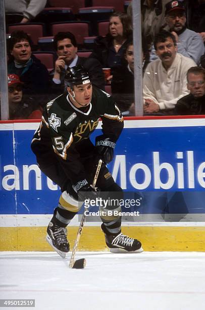 Jamie Lagenbrunner of the Dallas Stars skates on the ice during an NHL game against the New Jersey Devils on March 15, 2000 at the Continental...