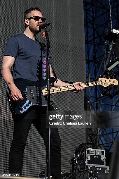 Musician William Farquarson of Bastille performs at the KROQ Weenie Roast at Verizon Wireless Amphitheater on May 31, 2014 in Irvine, California.