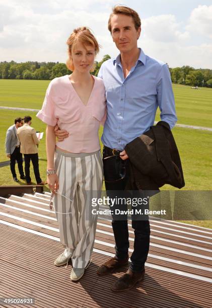 Edie Campbell and Otis Ferry attend day two of the Audi Polo Challenge at Coworth Park Polo Club on June 1, 2014 in Ascot, England.