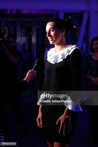 Caroline Garcia attends Singapore Tennis Evening during BNP Paribas WTA Finals at Marina Bay Sands on October 30, 2015 in Singapore.