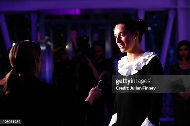 Caroline Garcia attends Singapore Tennis Evening during BNP Paribas WTA Finals at Marina Bay Sands on October 30, 2015 in Singapore.