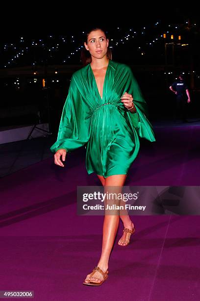 Garbine Muguruz attends Singapore Tennis Evening during BNP Paribas WTA Finals at Marina Bay Sands on October 30, 2015 in Singapore.