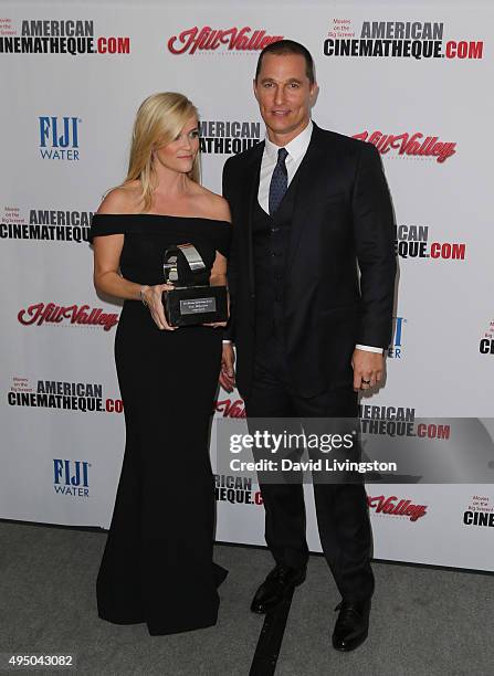 Actress Reese Witherspoon and actor Matthew McConaughey attend the 29th American Cinematheque Award Honoring Reese Witherspoon at the Hyatt Regency...