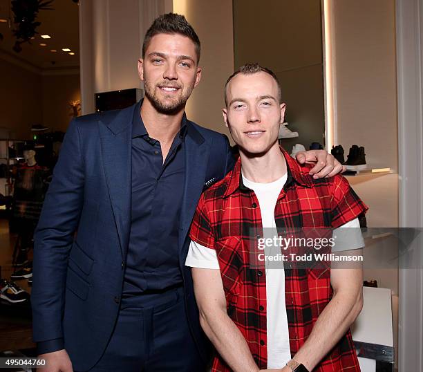 Chandler Parsons and DJ Skee attend a Del Toro Chandler Parsons Event at Saks Fifth Avenue Beverly Hills on October 30, 2015 in Beverly Hills,...