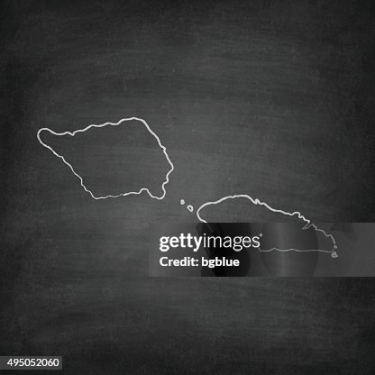 Samoa Map on Blackboard - Chalkboard Samoa Map on Blackboard - Chalkboard