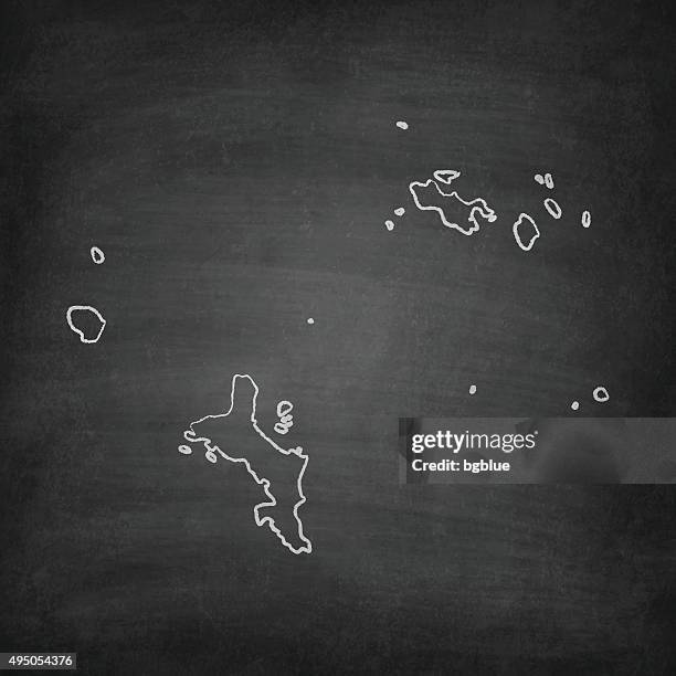 seychelles map on blackboard - chalkboard - seychelles stock illustrations