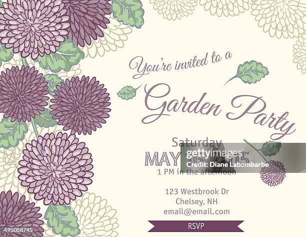 garten-party-einladung vorlage - gartenparty stock-grafiken, -clipart, -cartoons und -symbole