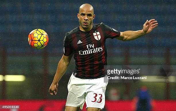 Alex Dias da Costa of AC Milan in action during the Serie A match between AC Milan and AC Chievo Verona at Stadio Giuseppe Meazza on October 28, 2015...