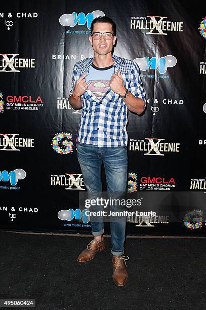 Ronnie Kroell arrives at the Gay Men's Chorus of Los Angeles Presents 10th Annual Fred & Jason's Halloweenie X at The Majestic Hall on October 30,...