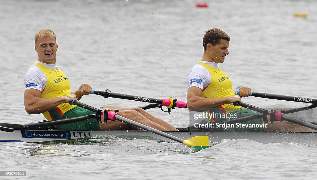 Rolandas Mascinskas and Saulius Ritter of Lithuania compete during ...