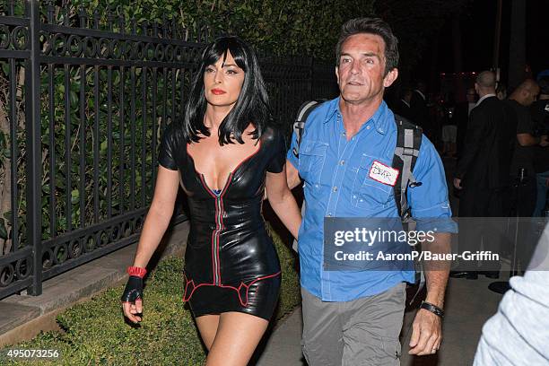 Jeff Probst and his wife Lisa Ann Russell are seen celebrating Halloween in Beverly Hills on October 30, 2015 in Los Angeles, California.