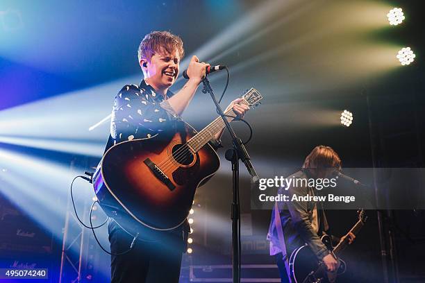 Conor Mason of Nothing But Thieves performs on stage at Electric Ballroom on October 30, 2015 in London, England.