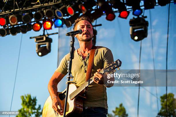 Eric Gunderson of Love and Theft performs during the 2014 WYCD Downtown Hoedown at Comerica Park on May 31, 2014 in Detroit, Michigan.