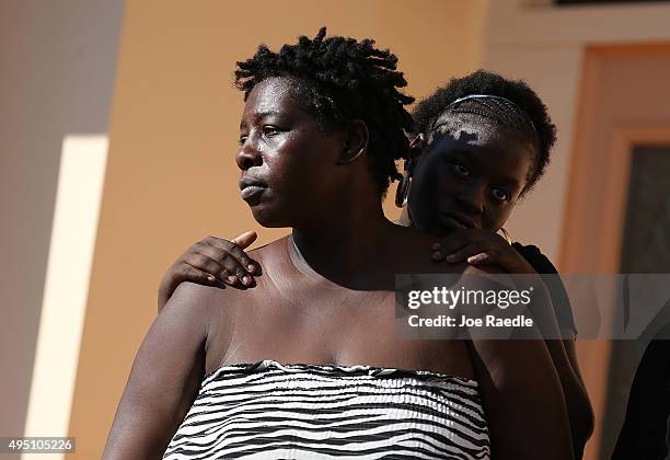 Mourners arrive for the funeral of Corey Jones at the Payne Chapel AME church on October 31, 2015 in West Palm Beach, Florida. The 31 year old was...