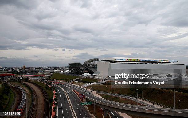 General outside view during the match between Corinthians and Botafogo for the Brazilian Series A 2014 at Arena Corinthians on June 1, 2014 in Sao...