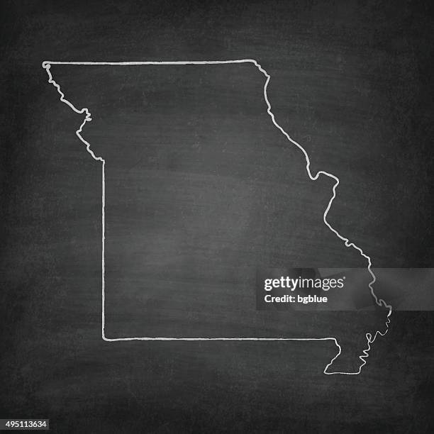missouri map on blackboard - chalkboard - missouri state stock illustrations