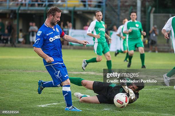 The singer-songwriter Marco Masini taking part in the Partita del Cuore between the Nazionale Italiana Cantanti and the Versilia Team Carlo Conti &...