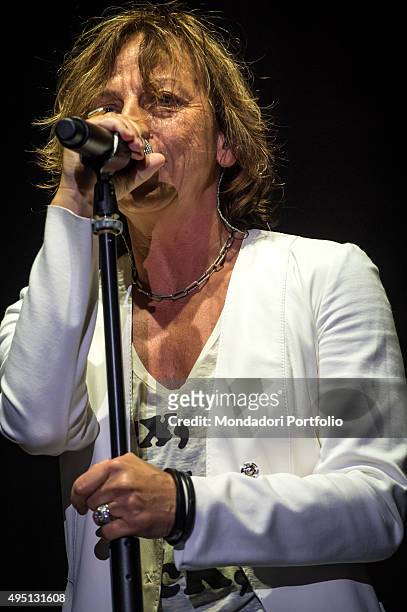 Italian singer-songwriter Gianna Nannini seen from the side during the concert at Mediolanum Forum in Assago for her HITALIA.ROCKS. Milan , 15th May...