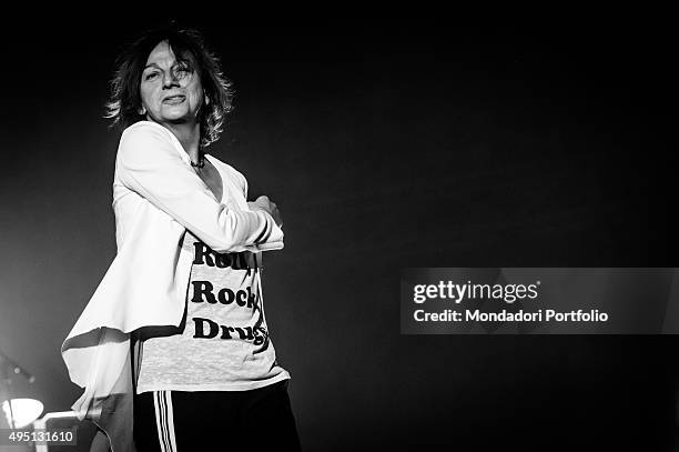 Italian singer-songwriter Gianna Nannini seen from the side during the concert at Mediolanum Forum in Assago for her HITALIA.ROCKS. Milan , 15th May...