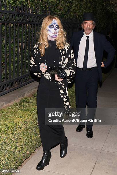 Rosanna Arquette and Todd Morgan are seen celebrating Halloween in Beverly Hills at the Casamigos party on October 31, 2015 in Los Angeles,...