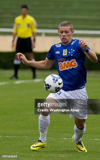 Marlone of Cruzeiro in action during a match between Cruzeiro and Flamengo as part of Brasileirao Series A 2014 at Parque do Sabia Stadium on June 1,...