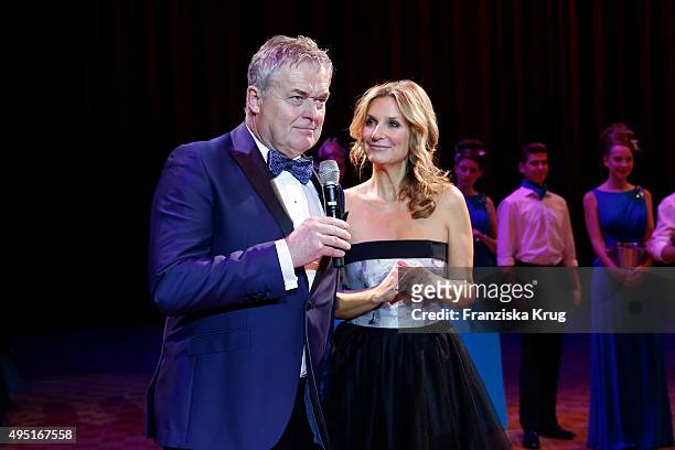 Siegfried Buelow and Kim Fisher attend the Leipzig Opera Ball 2015 on October 31, 2015 in Leipzig, Germany.