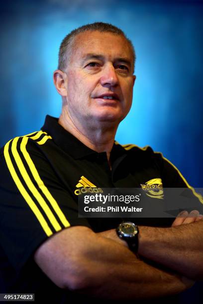 Chris Boyd poses for a portrait after being named as the Hurricanes Head Coach for 2015 at the Rendezvous Grand Hotel on June 2, 2014 in Auckland,...