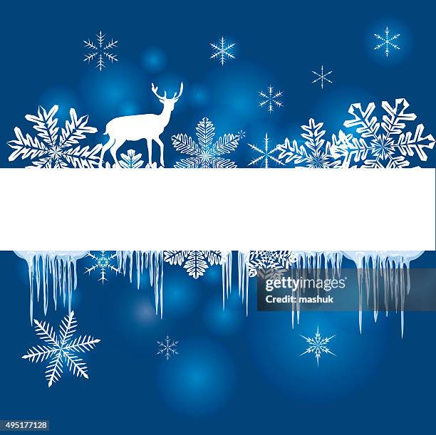 white banner - icicles stock illustrations
