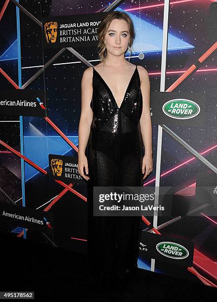 Actress Saoirse Ronan attends the 2015 British Academy Britannia Awards at The Beverly Hilton Hotel on October 30, 2015 in Beverly Hills, California.