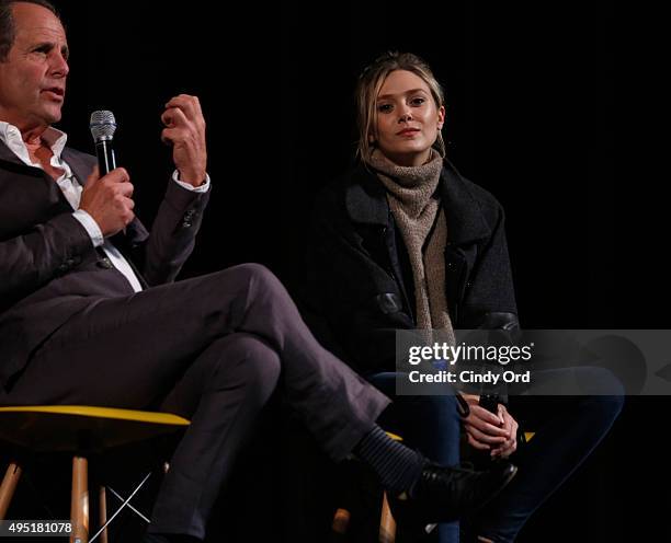 Director Marc Abraham and Actress Elizabeth Olsen speak on stage during Q&A for "I Saw The Light" at Trustees Theater during Day Eight of 18th Annual...