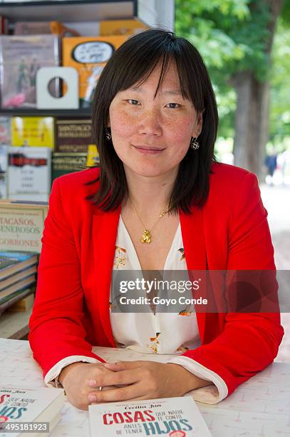 Writer Cecilia Jan attends a book signing during 'Books Fair 2014' at the Retiro Park on June 1, 2014 in Madrid, Spain.