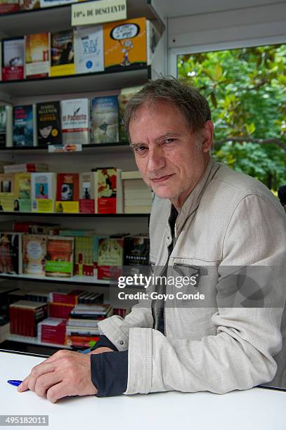 Writer Nancho Novo attends a book signing during 'Books Fair 2014' at the Retiro Park on June 1, 2014 in Madrid, Spain.