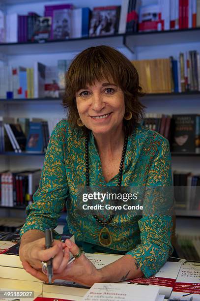 Writer Rosa Montero attends a book signing during 'Books Fair 2014' at the Retiro Park on June 1, 2014 in Madrid, Spain.